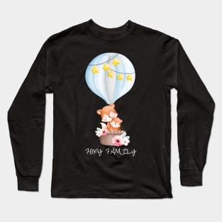 cute baby and mommy fox Long Sleeve T-Shirt